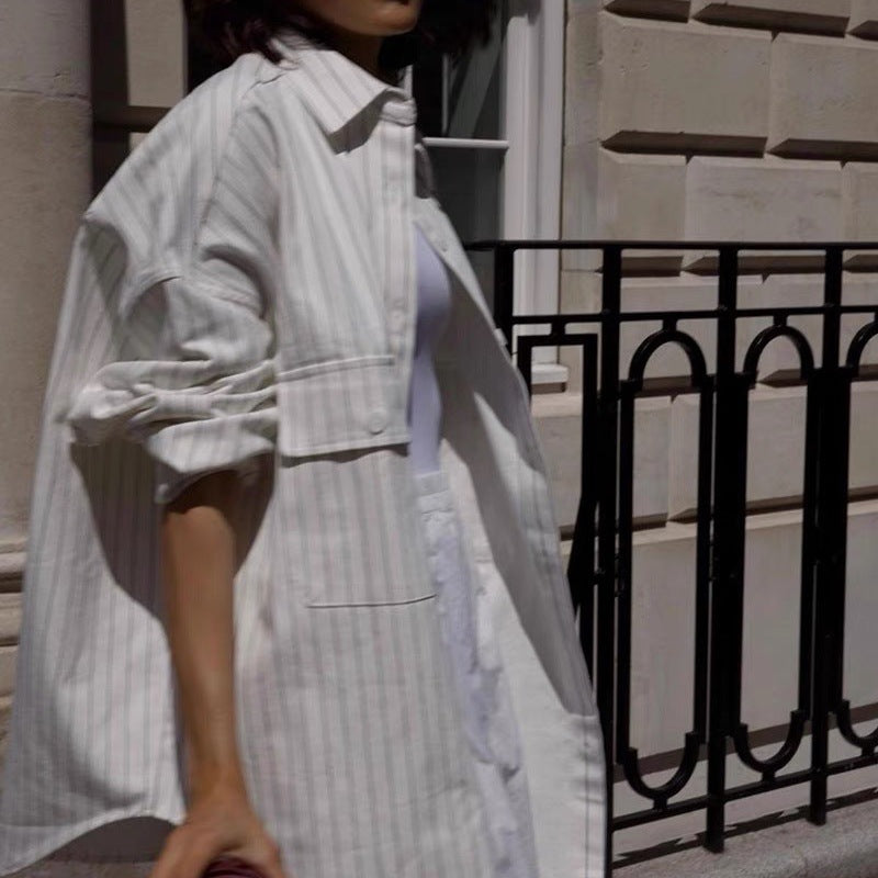 Boyfriend-Stil Langärmliges Damen-Taschenhemd – Lässige, Weite Jacke für Entspannte Looks