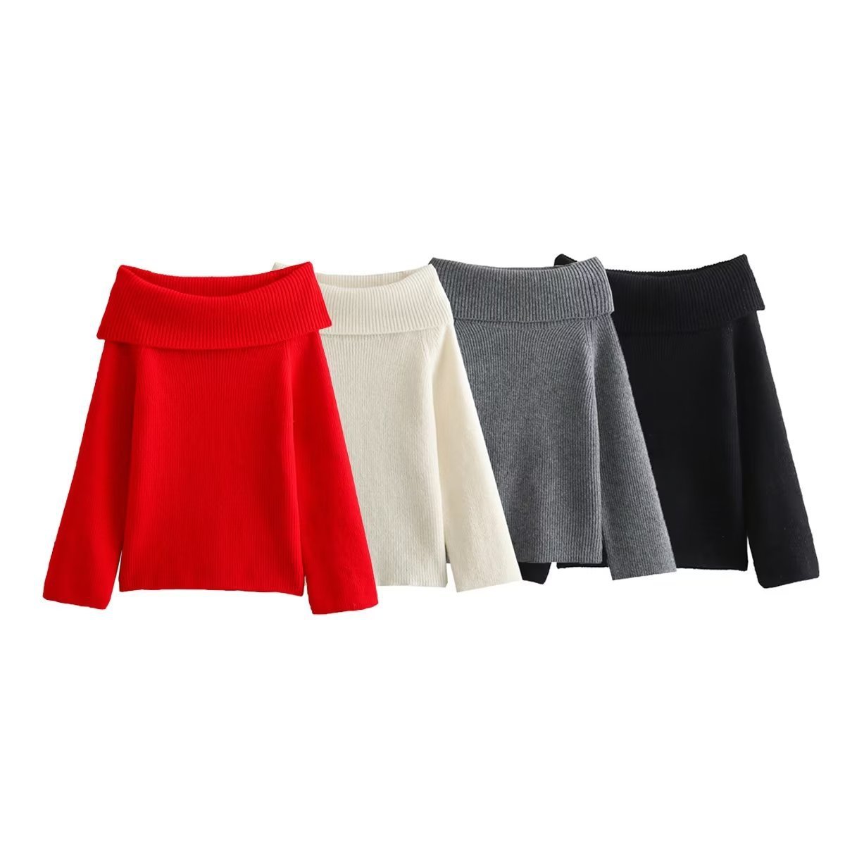 Modischer einfarbiger Pullover für Damen