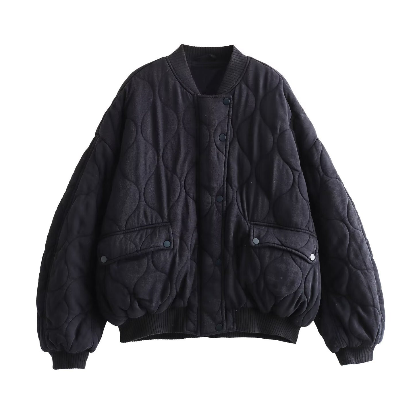 Warme, wattierte Damenjacke – Lässiger Oversize-Stil für Komfort & Trend
