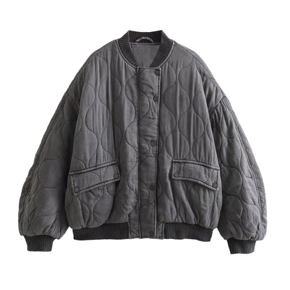 Warme, wattierte Damenjacke – Lässiger Oversize-Stil für Komfort & Trend