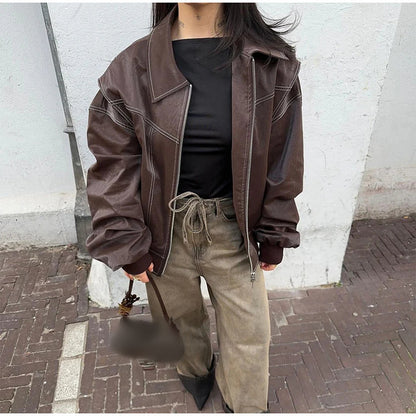 Stylischer Damen-Mantel mit Reverskragen und Reißverschluss – Eleganz für jede Gelegenheit