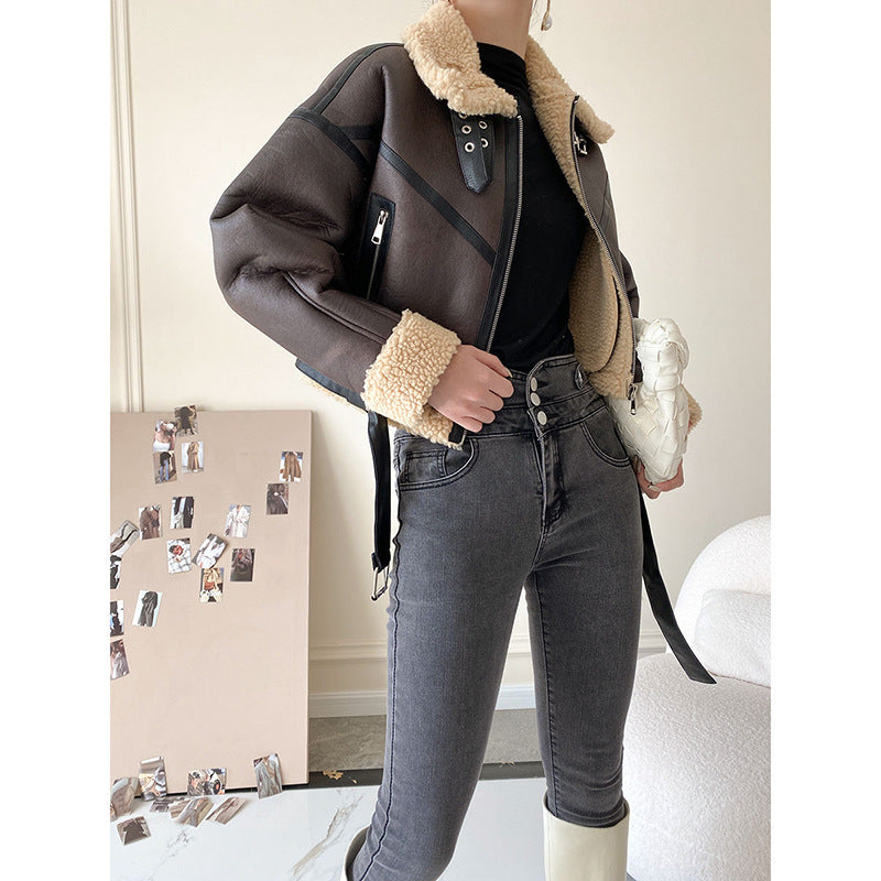 Modischer Damen-Sportanzug mit Rundhals & Kontrastfarben – Lässiger Look mit Weitem Bein