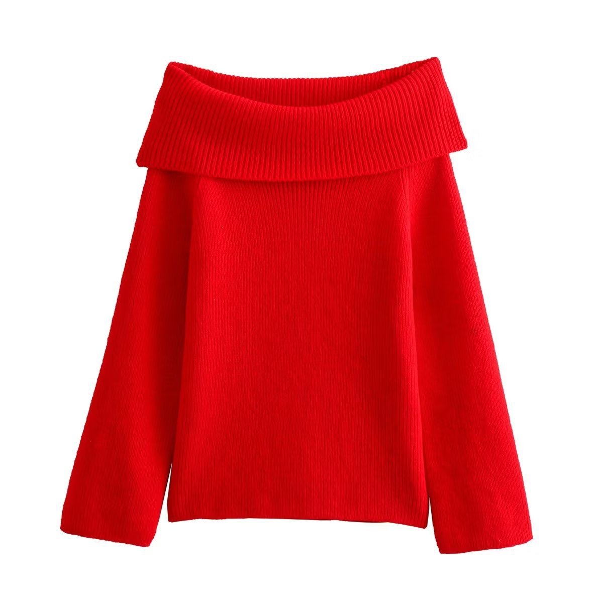 Modischer einfarbiger Pullover für Damen
