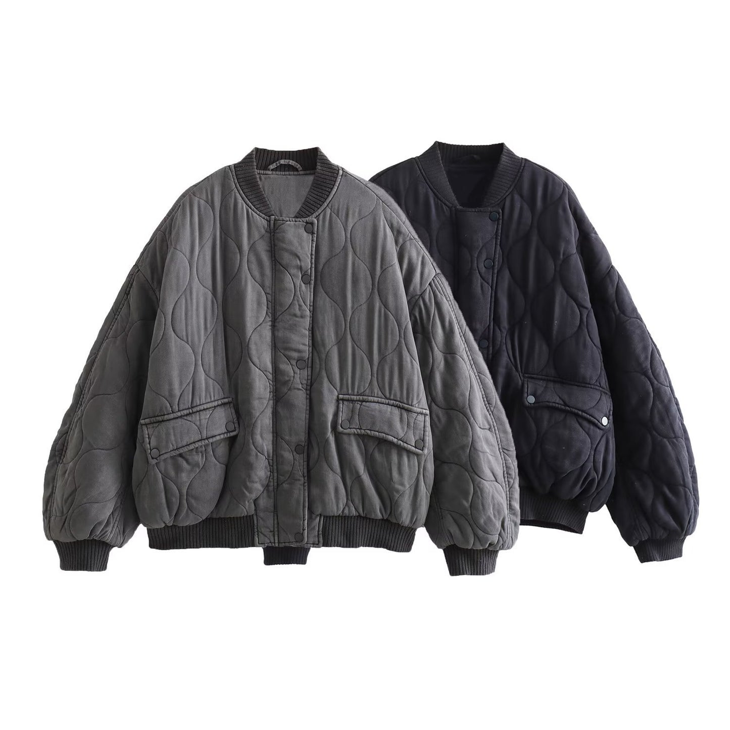 Warme, wattierte Damenjacke – Lässiger Oversize-Stil für Komfort & Trend
