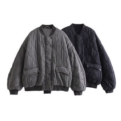 Warme, wattierte Damenjacke – Lässiger Oversize-Stil für Komfort & Trend