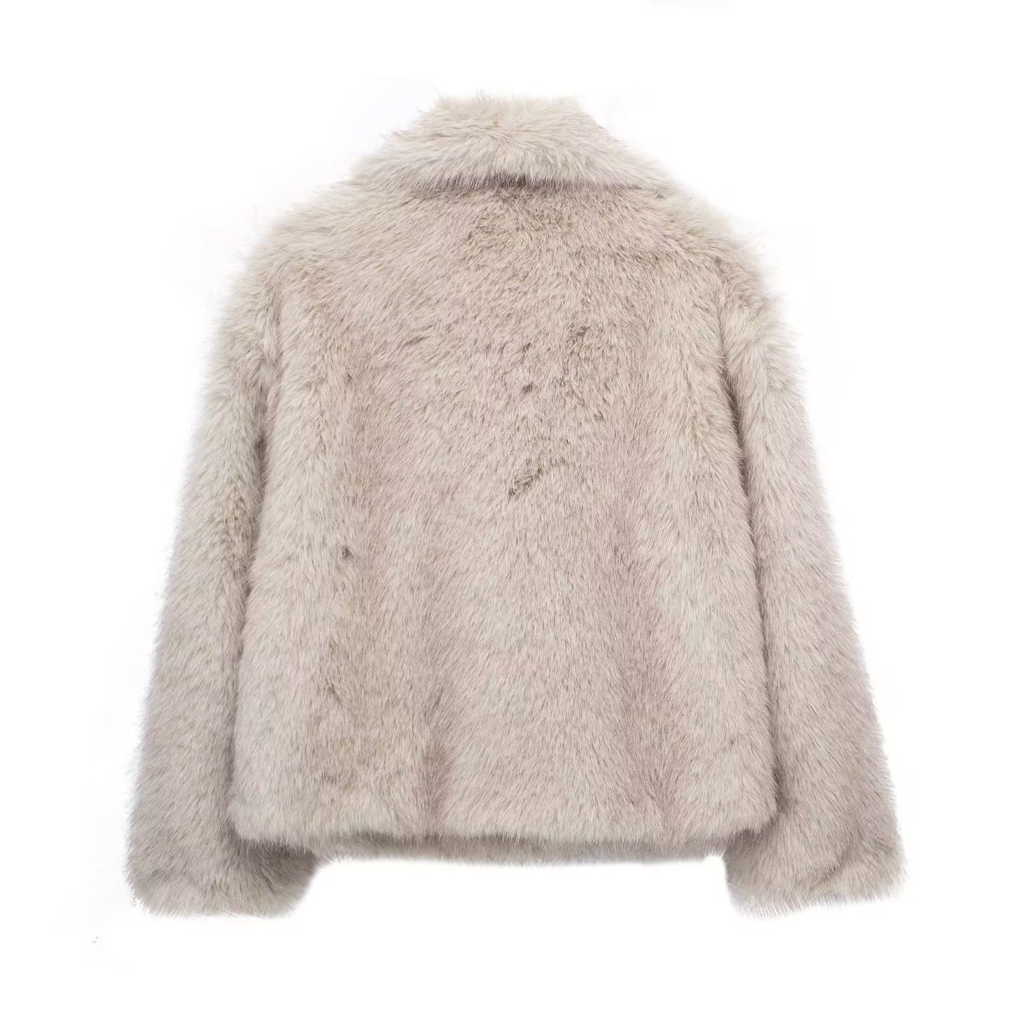 Warmer Winter-Plüschmantel für Damen – Modischer, Verdickter Revers-Langarm-Look