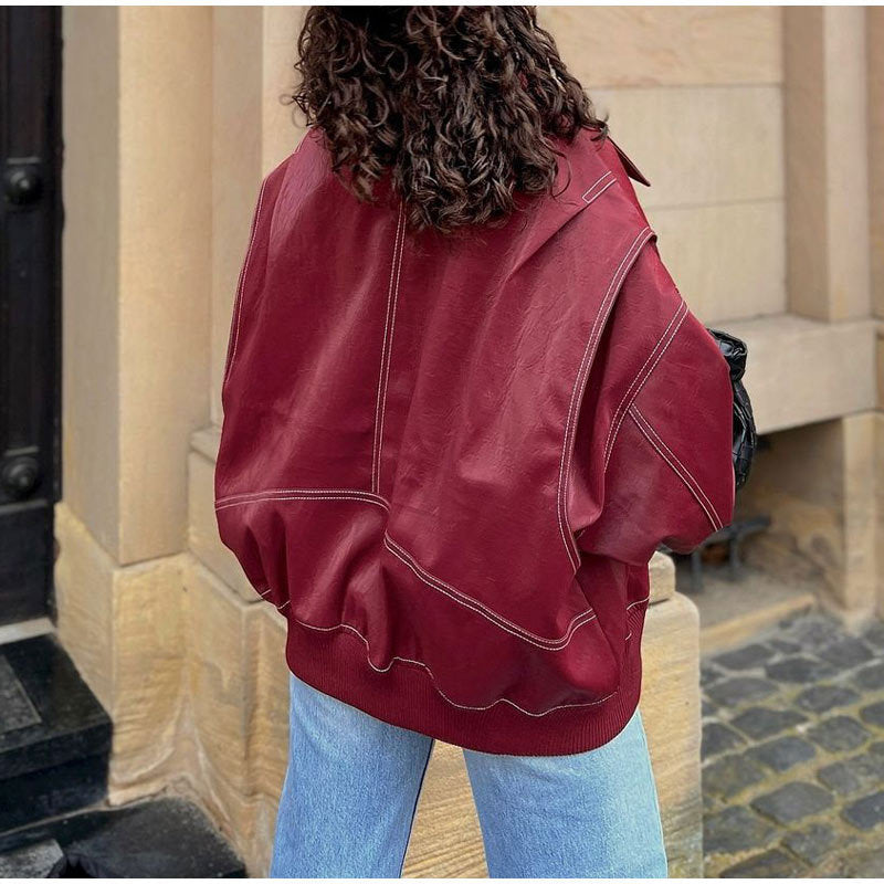 Stylischer Damen-Mantel mit Reverskragen und Reißverschluss – Eleganz für jede Gelegenheit