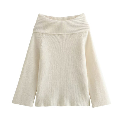 Modischer einfarbiger Pullover für Damen