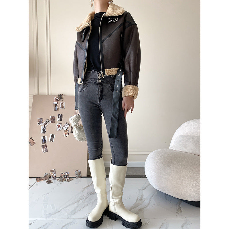 Modischer Damen-Sportanzug mit Rundhals & Kontrastfarben – Lässiger Look mit Weitem Bein