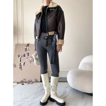 Modischer Damen-Sportanzug mit Rundhals & Kontrastfarben – Lässiger Look mit Weitem Bein