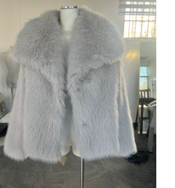 Warmer Winter-Plüschmantel für Damen – Modischer, Verdickter Revers-Langarm-Look