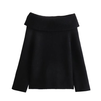 Modischer einfarbiger Pullover für Damen